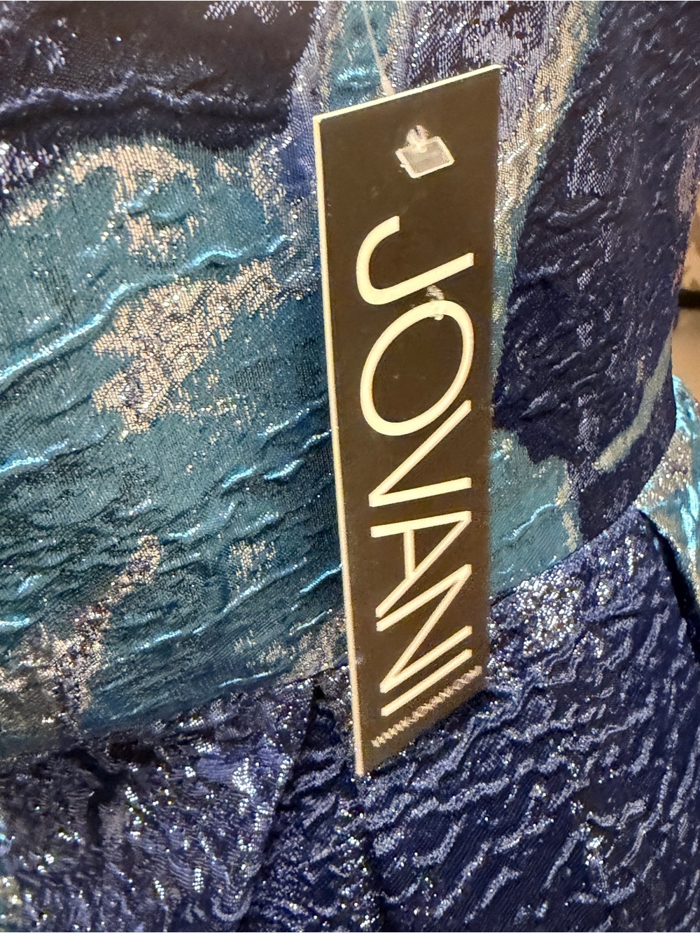Jovani Strapless Metallic Couture Gown & Matching Shawl NWT One of a Kind Size 4 - Picture 8 of 16